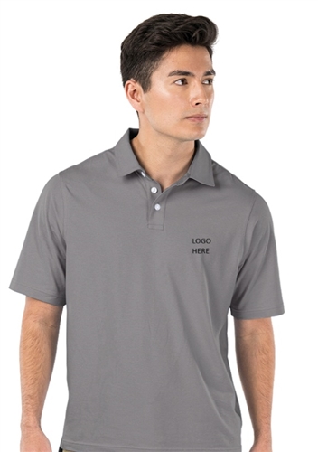 3517 Charles River Men's Greenway Stretch Cotton Polo, custom embroidered or printed, no minimum order, free logo setup