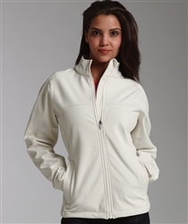 Charles River Womenâ€™s Ultima soft-shell jacket with custom embroidered company logo