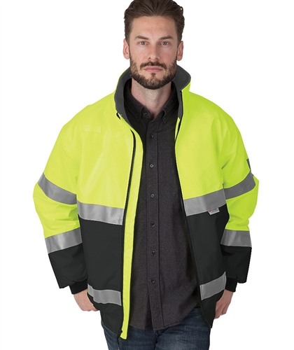 Custom Charles River 9732 Signal Hi-Vis Jacket with Logo