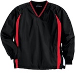 Sport-Tek Tipped V-Neck Raglan Wind Shirt Black White – Custom Logo Wind Shirt