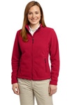 Port Authority L217 Ladies Fleece Jacket in charcoal with a custom embroidered company logo on the left chest.