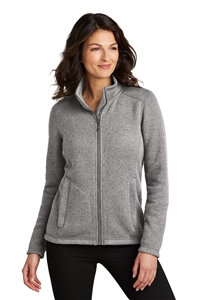 Custom embroidered logo on Port Authority L428 ladies fleece jacket