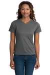 L468V Sport-Tek Dri-Mesh Ladies V-Neck T-Shirt