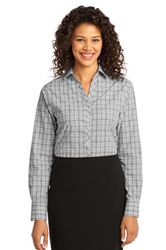 L641Ladies Port Authority Crosshatch Plaid Easy Care Shirt