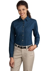Port & Company® - Ladies Long Sleeve Value Denim Shirt