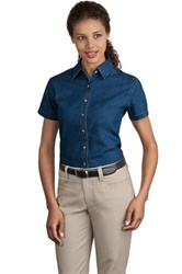 Port & CompanyÂ® - Ladies Short Sleeve Value Denim Shirt